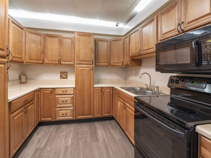 View of the Clubhouse kitchen at Hacienda Village MHC