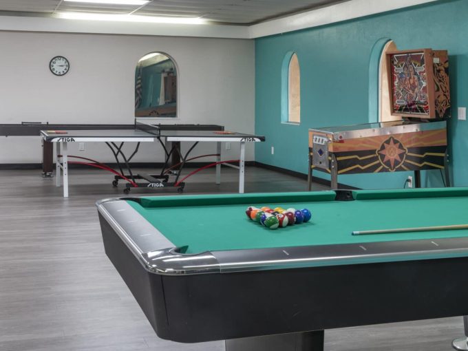 View of pool table and game room f at Hacienda Village MHC